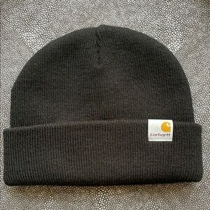 Carhartt Black Ribbed Knit Hat with Folded Cuff NWOT